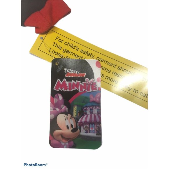 Disney Junior Toddler Size 2T PJ Top 1 Piece No Bottom Minnie Black Red New - Picture 3 of 12